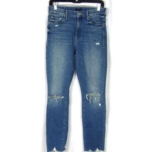 MOTHER Stretch High Waisted LOOKER ANKLE Jeans - Learning To Hula Women's 27